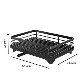 Escorredor de Louça Preto com Bandeja Coletora Metal