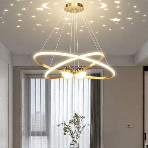 Lustre Pendente Elegance LED Duplo Circular