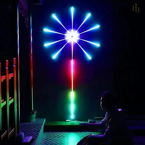 Luzes LED Fogo de Artifício Inteligente com Controle Remoto, Wifi, Bluetooth e Sincronização Musical