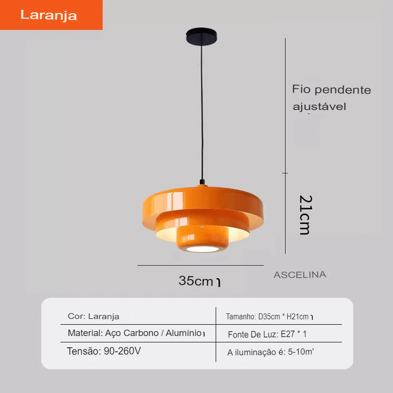 Pendente Luminária Retro em Alumínio Com Lâmpada